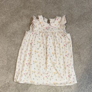 Charming Floral Kids Dress - Cream with Pink and Yellow